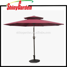 Almohadas comerciales Double Tops Outdoor Pagoda Patio Polyester Umbrella